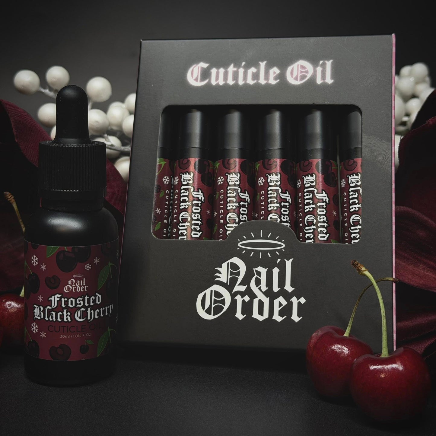 Nail Order Frosted Black Cherry