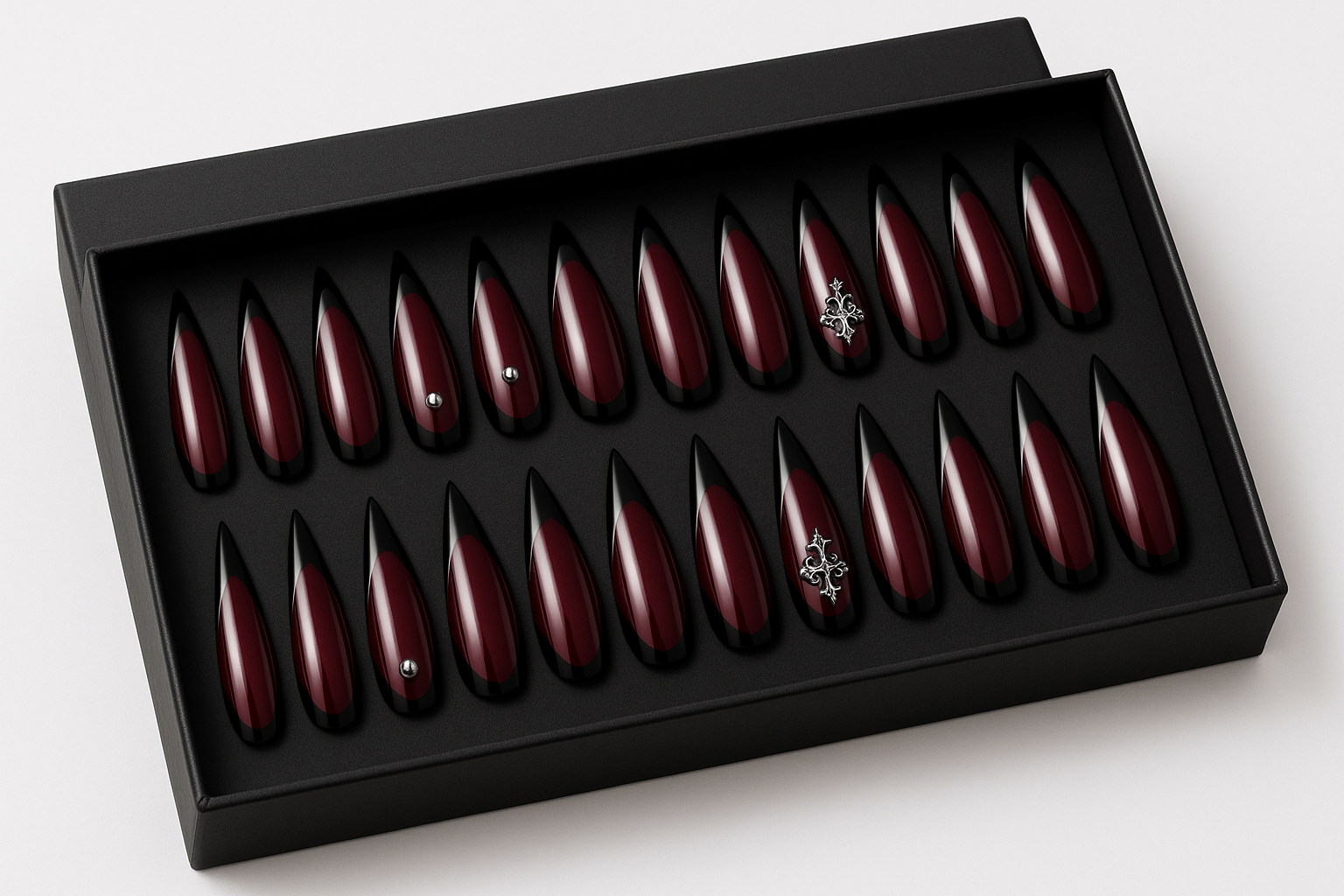 keep the nail design exactly as it is but make it a box of 24